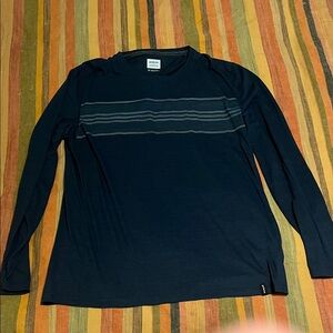 Prana Men's Dark Blue Striped Long Sleeve Tee XL never worn